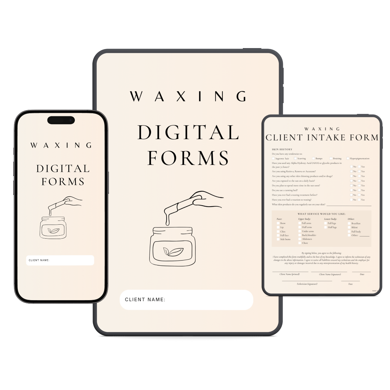 Waxing Digital Forms Bundle