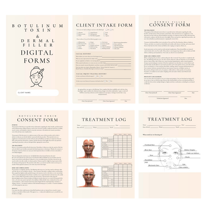 Botulinum Toxin & Dermal Filler Digital Forms Bundle