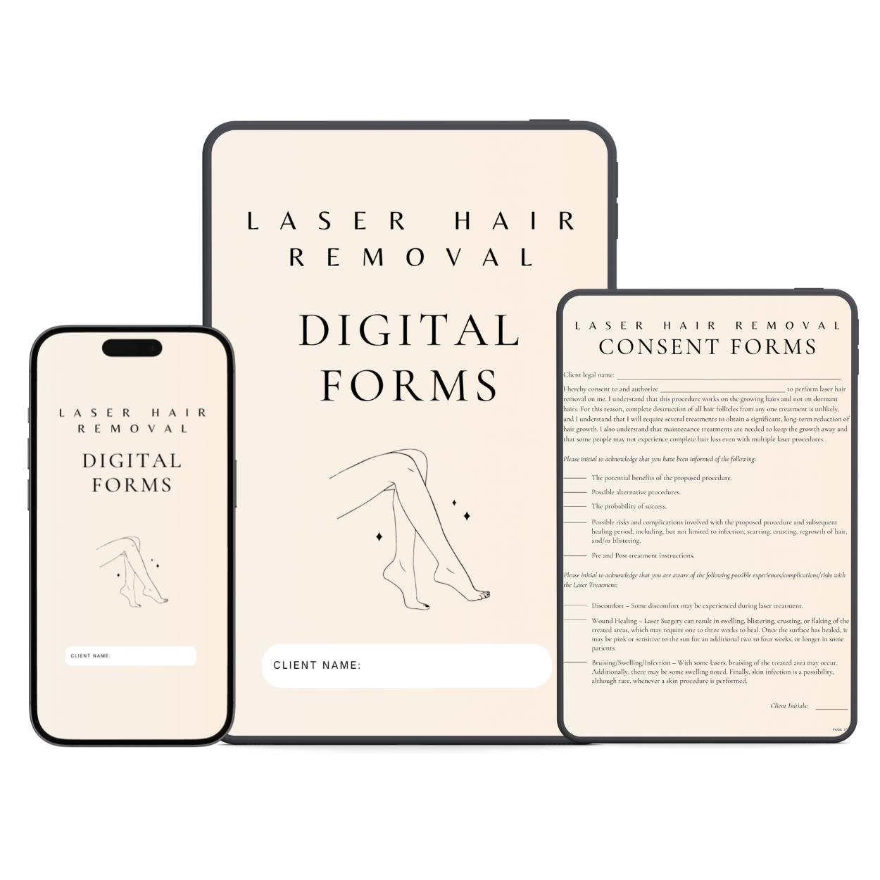 Laser Hair Removal Digital Forms Bundle
