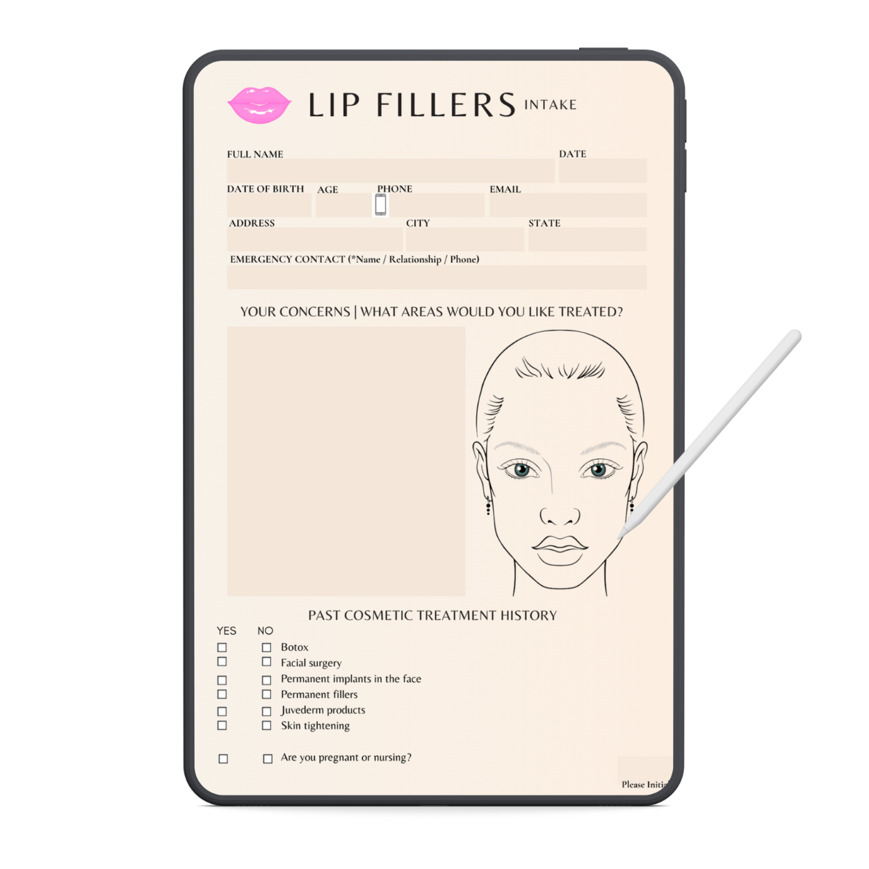 Lip Filler Digital Forms Bundle