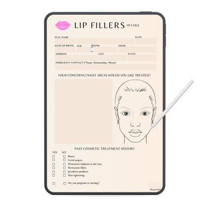 Lip Filler Digital Forms Bundle