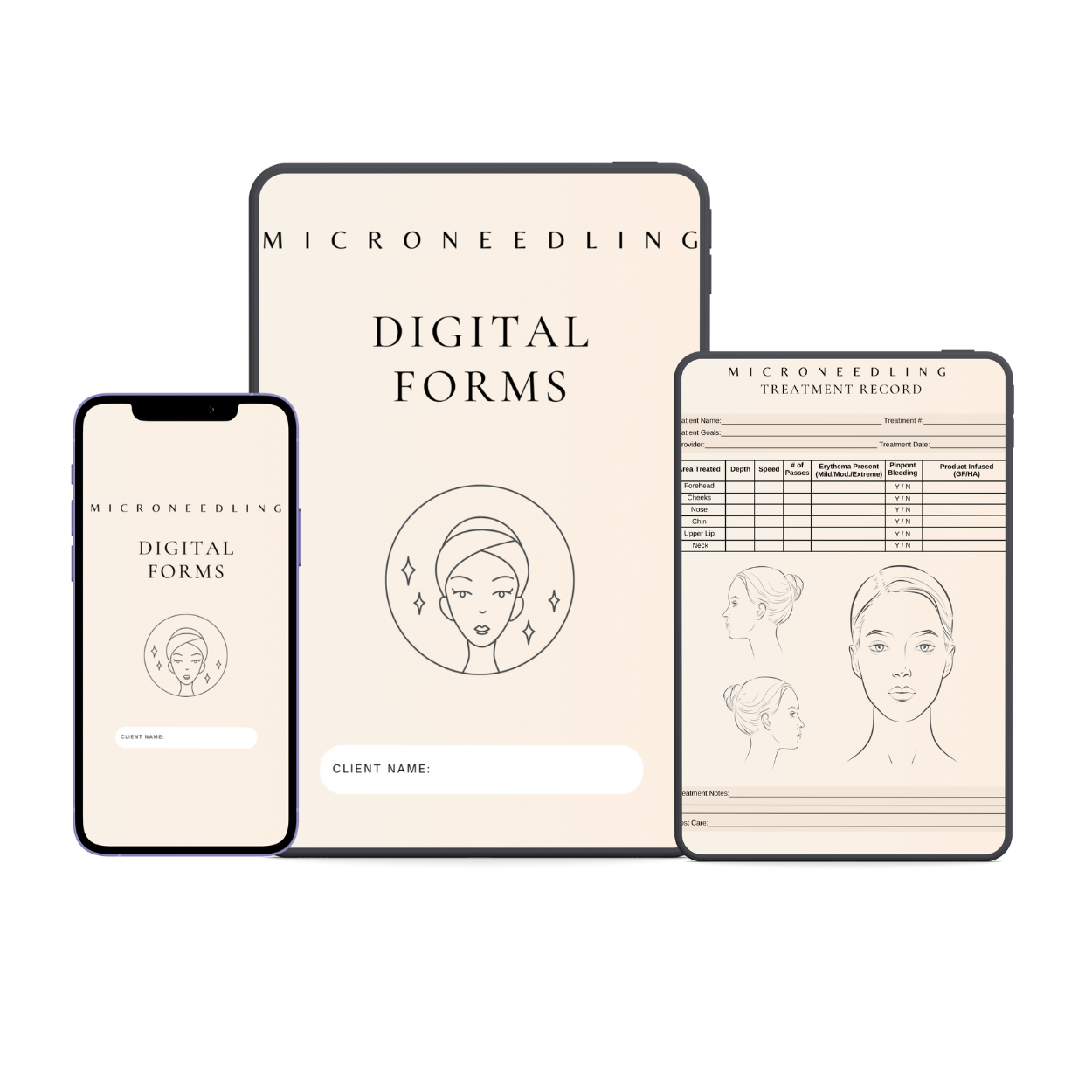 Microneedling Digital Forms Bundle