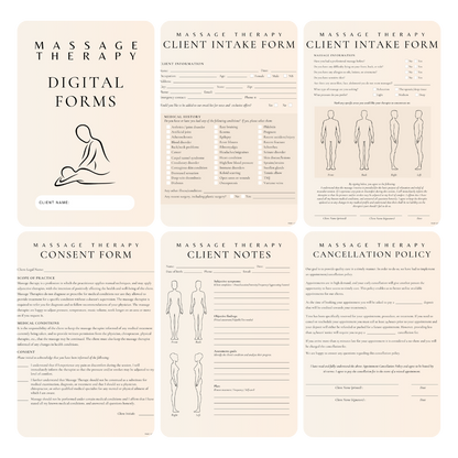 Massage Therapy Digital Forms Bundle