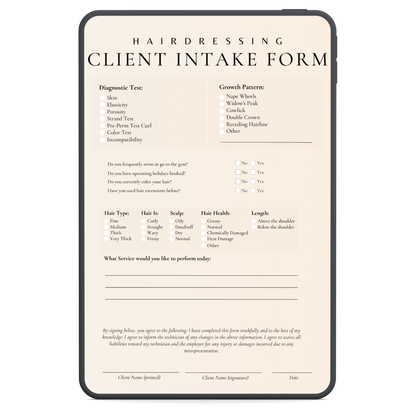 Hairdressing Digital Forms Bundle