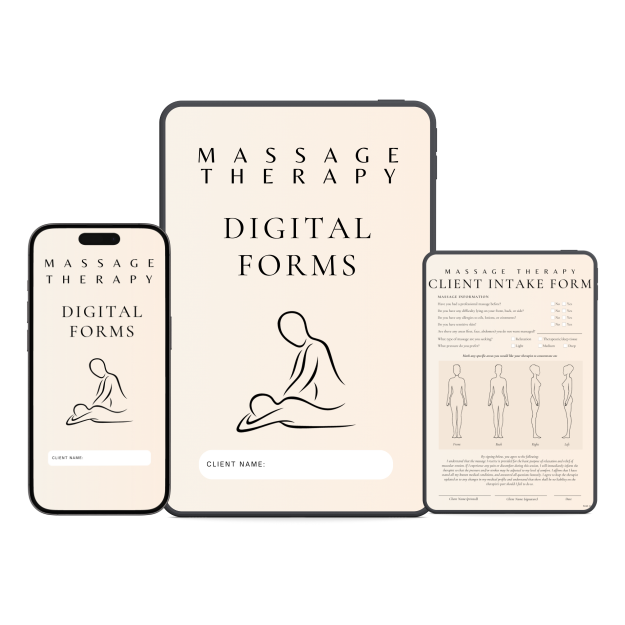 Massage Therapy Digital Forms Bundle