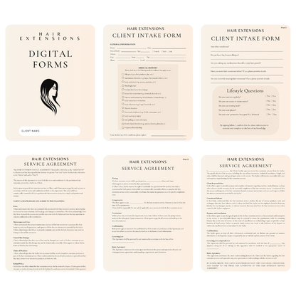 Hair Extensions Digital Forms Bundle