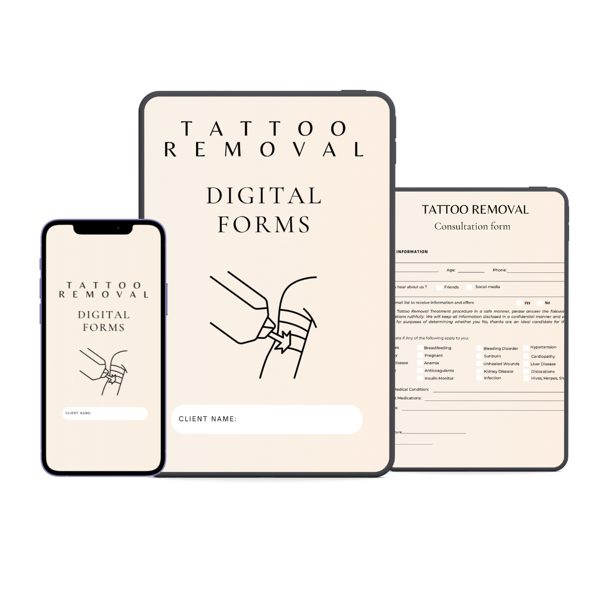 Tattoo Removal Digital Forms Bundle