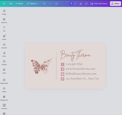 100 Editable Beauty Business Card Templates