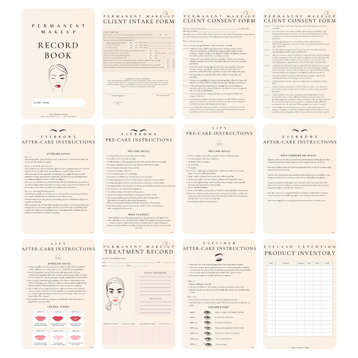 Permanent Makeup Digital Forms Bundle