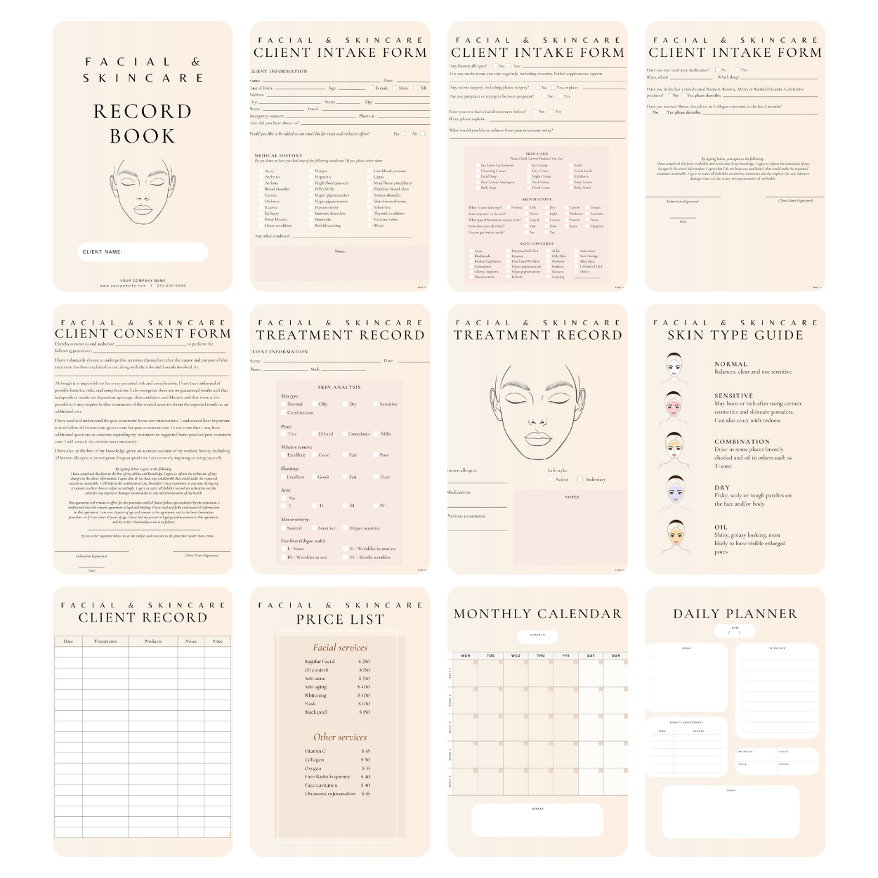 Facial & Skincare Digital Forms Bundle – Beauty Therma facial-skincare-digital-forms-bundle-beauty-therma